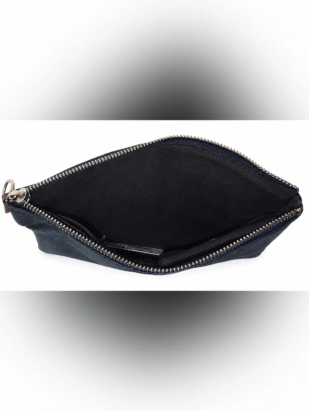 Madewell Black Distressed Leather Zip Pouch Clutch Wallet Organizer OS NWT